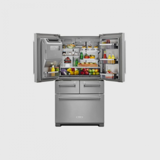Refrigerador 25.8 Pies French Door Kitchenaid KRMF706ESS 5 Puertas, 2 Cajones