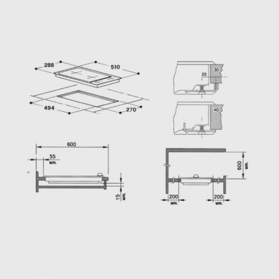 Parrilla Eléctrica 30 Cm IO Mabe Empotrable IO313DBBQI0