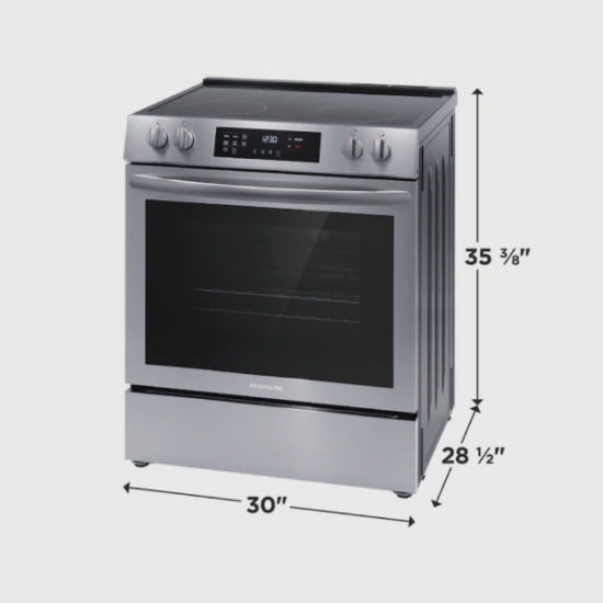Estufa 30 Pulgadas Eléctrica Frigidaire FCFI3083AS Horneado Por Convección