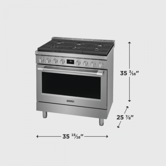Estufa 36 Pulgadas Dual-Fuel Frigidaire Professional PCFD3670AF Estufa 36 Pulgadas Dual-Fuel Frigidaire Professional PCFD3670AF