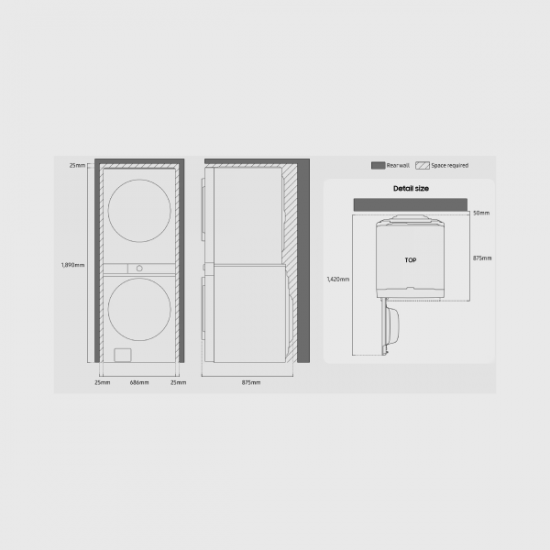 Centro de Lavado 19 Kg Samsung BESPOKE WH46DBH100EWA3 Laundry Hub de Gran Capacidad
