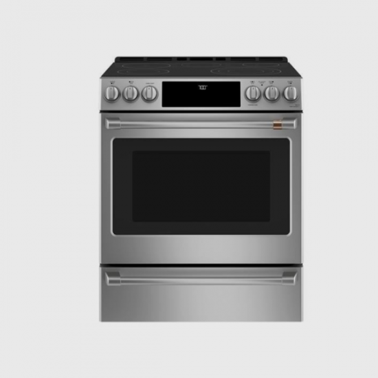 Café™ 30" Smart Slide-In, Front-Control, Radiant and Convection Range with Warming Drawer, Air Fry